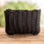 Handwoven coin purse, 'Enchantment in Black' - Recycled Vinyl Cord Black Coin Purse Handwoven in Guatemala (image 2) thumbail