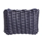 Handwoven coin purse, 'Enchantment in Blue' - Blue Recycled Vinyl Cord Coin Purse Handwoven in Guatemala