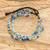 Glass and crystal beaded bracelet, 'Island Waves' - Handmade Guatemalan Tropical Blue Crystal Beaded Bracelet (image 2) thumbail