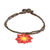 Beaded charm bracelet, 'Spring Flower' - Handmade Glass Beaded Bracelet with Charm from Guatemala thumbail