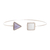 Jade cuff bracelet, 'Geometric Shapes in Lilac' - Geometric-themed Sterling Silver and Jade Cuff Bracelet
