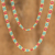 Perlenketten, (Paar) - Paar Glasperlenketten mit Blumenmotiv aus Guatemala