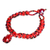 Beaded jewelry set, 'Finesse in Red' - Beaded Pendant Necklace Earrings and Bracelet Jewelry Set (image 2c) thumbail