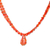 Beaded jewelry set, 'Finesse in Orange' - Beaded Pendant Necklace Earrings and Bracelet Jewelry Set (image 2b) thumbail