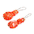Beaded jewelry set, 'Finesse in Orange' - Beaded Pendant Necklace Earrings and Bracelet Jewelry Set (image 2d) thumbail