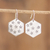 Sterling silver dangle earrings, 'Hexagon of Stars' - Star and Geometric Themed Sterling Silver Dangle Earrings (image 2) thumbail