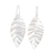 Sterling silver dangle earrings, 'Textured Leaf' - Leaf-shaped Sterling Silver Dangle Earrings from Costa Rica thumbail