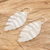 Sterling silver dangle earrings, 'Textured Leaf' - Leaf-shaped Sterling Silver Dangle Earrings from Costa Rica (image 2b) thumbail