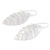 Sterling silver dangle earrings, 'Textured Leaf' - Leaf-shaped Sterling Silver Dangle Earrings from Costa Rica (image 2c) thumbail