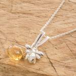 Sterling silver pendant necklace, 'Sweet Bee' - Sterling Silver Bee Pendant Necklace from Costa Rica