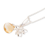 Sterling silver pendant necklace, 'Sweet Bee' - Sterling Silver Bee Pendant Necklace from Costa Rica