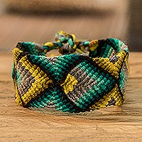Macrame wristband bracelet, 'Multicolored Harmony' - Multicolored Macrame Friendship Bracelet Made in Guatemala