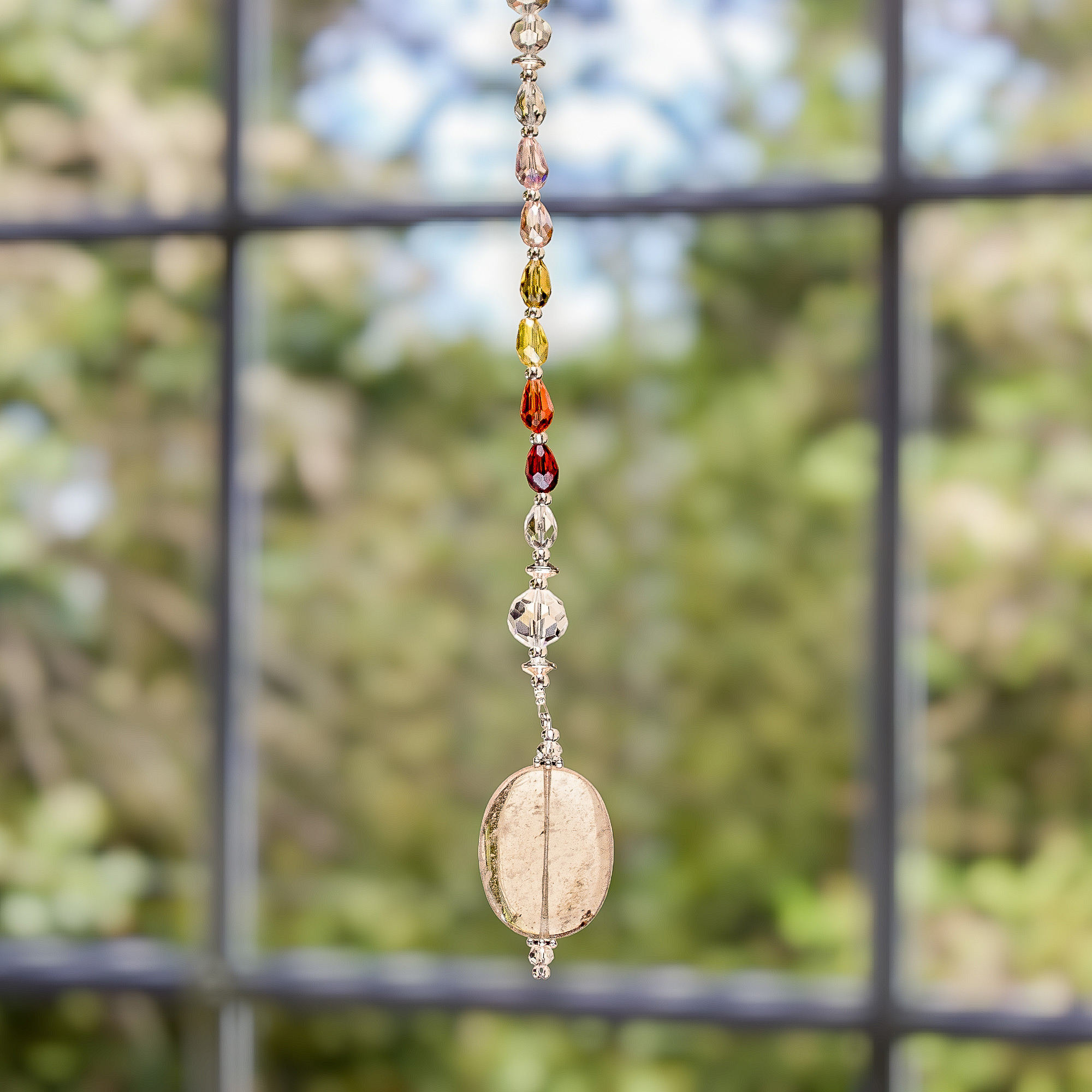 Crystal and Glass Beaded Suncatcher in Warm Shades - Warm Whispers