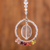 Crystal and glass bead suncatcher, 'Warm Peace Ring' - Crystal and Glass Beaded Suncatcher in Warm Shades
