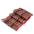 Cotton blend scarf, 'Stripes in Chocolate' - Hand-woven Cotton Blend Scarf with Brown and Red Stripes (image 2f) thumbail