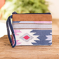 Cotton coin purse, 'Geometry of Love' - Artisan Crafted Handloom Cotton Coin Purse from Guatemala