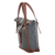 Leather-accented shoulder bag, 'Fancy Miss in Grey' - Leather-Accented Shoulder Bag in Grey