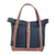 Leather-accented shoulder bag, 'Nomad in Blue' - Leather-Accented Shoulder Bag in Blue
