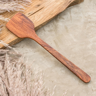Wood spatula, 'Cooking Flavors' - Natural Wood Spatula Hand Crafted in Guatemala