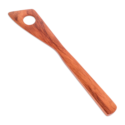 Wood spatula, 'Kitchen Ideas' - Natural Wood Spatula with Single Hole Handmade in Guatemala