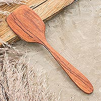 Wood large spatula, 'Cooking Flavors' - Natural Wood Large Spatula Hand Crafted in Guatemala