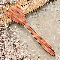 Wood spatula, 'Love in the Kitchen' - Natural Wood Spatula Hand Crafted in Guatemala