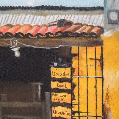 'Calle de la Nobleza' (2022) - Pintura al óleo original de una calle en Antigua Guatemala