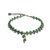 Makramee-Fußkettchen mit Perlen, 'Neidische Verzauberung' - Guatemaltekische handgeflochtene Perlenkette in Grün und Grau