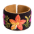 Cotton cuff bracelet, 'Soft Spring' - Handmade Suede Floral Bracelet from Guatemalan Artisan