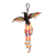 Acento casero con cuentas, 'Cascada de colibrí' - Acento casero con temática de pájaros multicolor hecho a mano en Guatemala