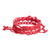 Makramee-Armbänder mit Perlen, (3er-Set) - Set aus 3 Makramee-Armbändern mit roten Perlen, hergestellt in Guatemala