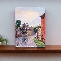 'Las Animas Street III' - Signed and Stretched Realist Painting from Guatemala
