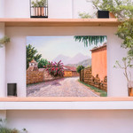 'Las Animas Street II' - Signed and Stretched Realist Painting of Colorful Street