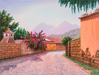 'Las Animas Street II' - Signed and Stretched Realist Painting of colourful Street