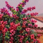 'Las Animas Street II' - Signed and Stretched Realist Painting of Colorful Street