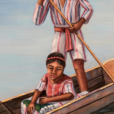 'San Antonio Palopó' - Pintura al Óleo de Paisaje Guatemalteco con Estilo Realista