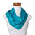 Infinity-Schal aus Baumwollperlen - Blaugrüner Infinity-Schal mit Perlen aus Baumwolle, handgewebt in Guatemala