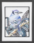 'Lovely Blue Jay' - Crayón y rotulador sobre papel con temática de pájaros de Guatemala