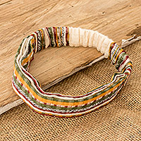 Baumwoll-Stirnband „Desert“ – Mehrfarbiges Baumwoll-Stirnband, handgewebt in Guatemala