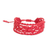 Beaded macrame wristband bracelet, 'Silhouettes in Red' - Red Crystal Beaded Macrame Wristband Bracelet from Guatemala