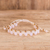 Beaded macrame wristband bracelet, 'Pastel Dreams in Pink' - Pink Crystal Beaded Macrame Wristband Bracelet