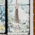 Crystal and glass beaded suncatcher, 'A Symbol of Love' - World Peace Project Crystal and Glass Beaded Suncatcher