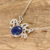 Collar colgante de lapislázuli, 'Mundo de la Paz' - Collar temático de la paz mundial de lapislázuli de plata de ley