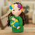 Cotton display doll, 'Earth Mother for World Peace' - Crocheted Cotton World Peace Theme Decorative Display Doll