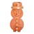 candelabro de madera - Portavelas de muñeco de nieve de madera de cedro tallado a mano en marrón