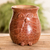 Ceramic decorative vase, 'Prudent Spirit' - Handcrafted Ceramic Owl Vase Hand-Painted in Brown thumbail