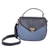 Leather sling bag, 'Blue Subtlety' - Blue Leather Sling Bag with Handle & Removable Strap (image 2a) thumbail