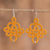 Hand-tatted dangle earrings, 'Yellow Lace' - Hand-Tatted Dangle Earrings in Yellow from Guatemala
