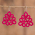Hand-tatted dangle earrings, 'Petal Essence in Fuchsia' - Hand-Tatted Dangle Earrings in Fuchsia Crafted in Guatemala