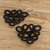 Hand-tatted dangle earrings, 'Petal Essence in Black' - Hand-Tatted Dangle Earrings in Black Crafted in Guatemala